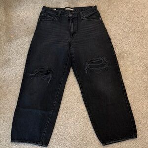 Levi's Black Baggy Dad Jeans